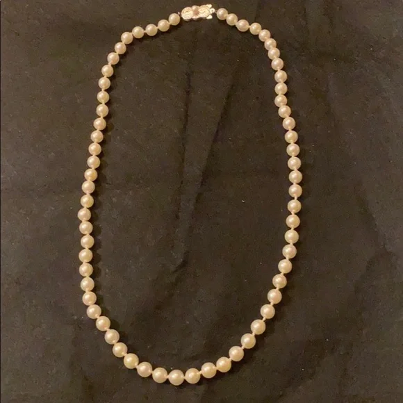 AUTH 1980s MIKIMOTO AKOYA CULTURED PEARL NECKLACE LANE CRAWFORD NECKLACE - Picture 10 of 17